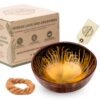 Kokosnuss Schale AMBER Splash gold inkl. Untersetzer aus Kokosfasern – Bild 7