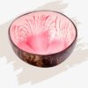 Kokosnuss Schale ROSE Splash rot-weiß / Dekoschale / Snackschale