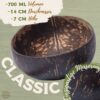 Kokosnuss Schale CLASSIC inkl. Kokosholzlöffel und Untersetzer aus Kokosfasern – Bild 3