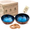 Kokosnuss Schale OCEAN im 2er Set Splash blau inkl. 2 Untersetzer aus Kokosfasern - Base Set – Bild 7