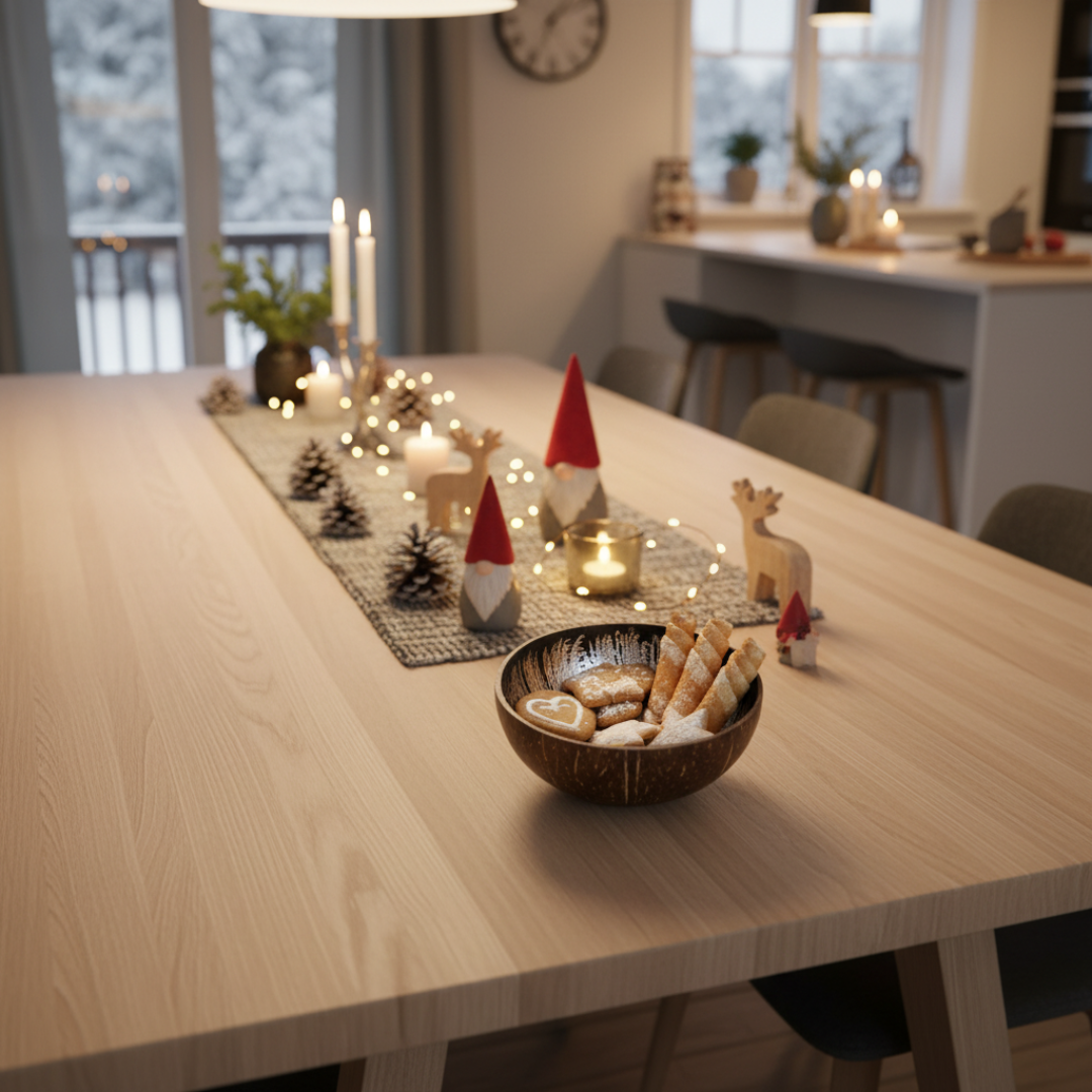 Kokosnuss Schale AMBER Splash gold inkl. Untersetzer aus Kokosfasern – Bild 4