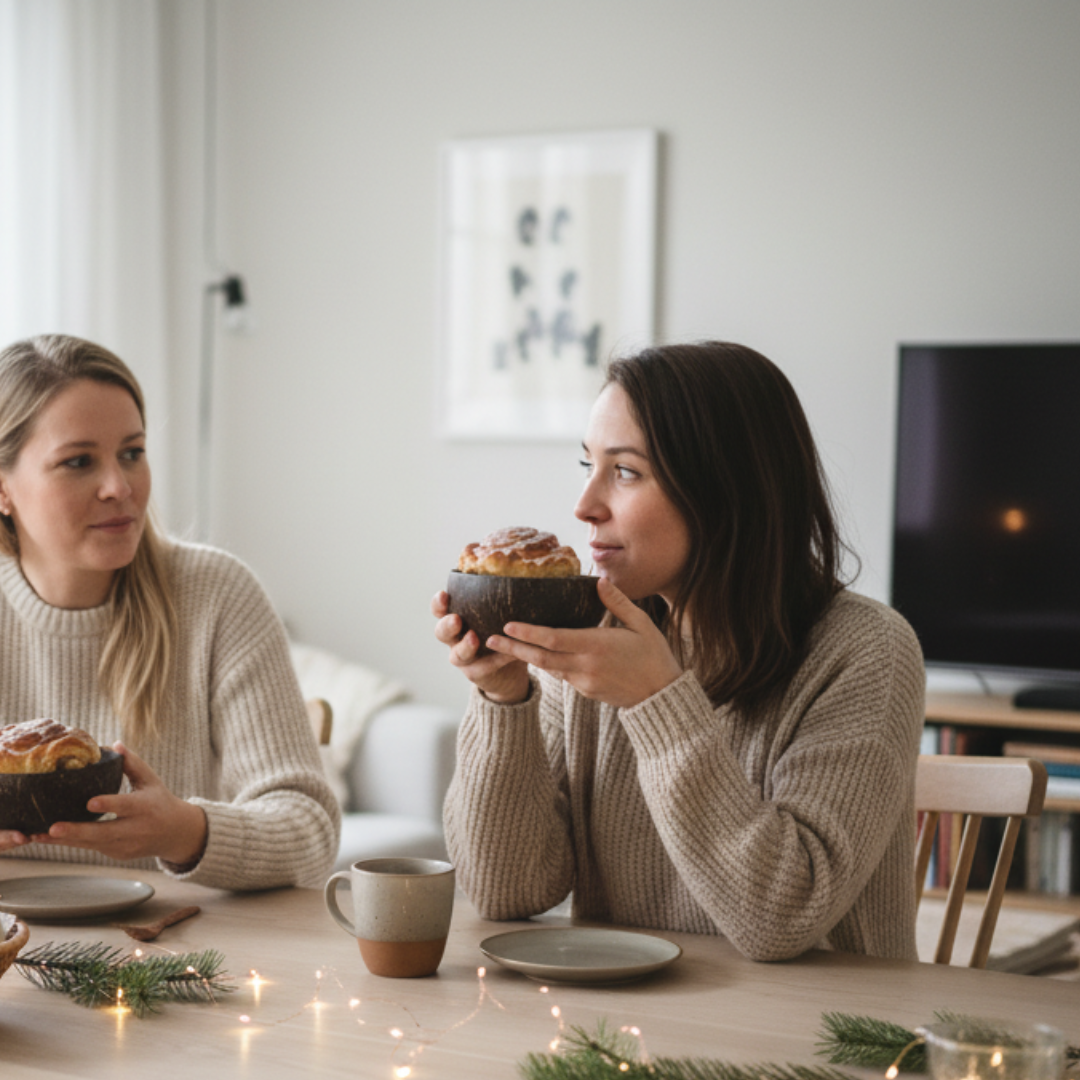 Kokosnuss Schale CLASSIC im 2er Set inkl. 2 Kokosholzlöffel und 2 Untersetzer – Bild 6