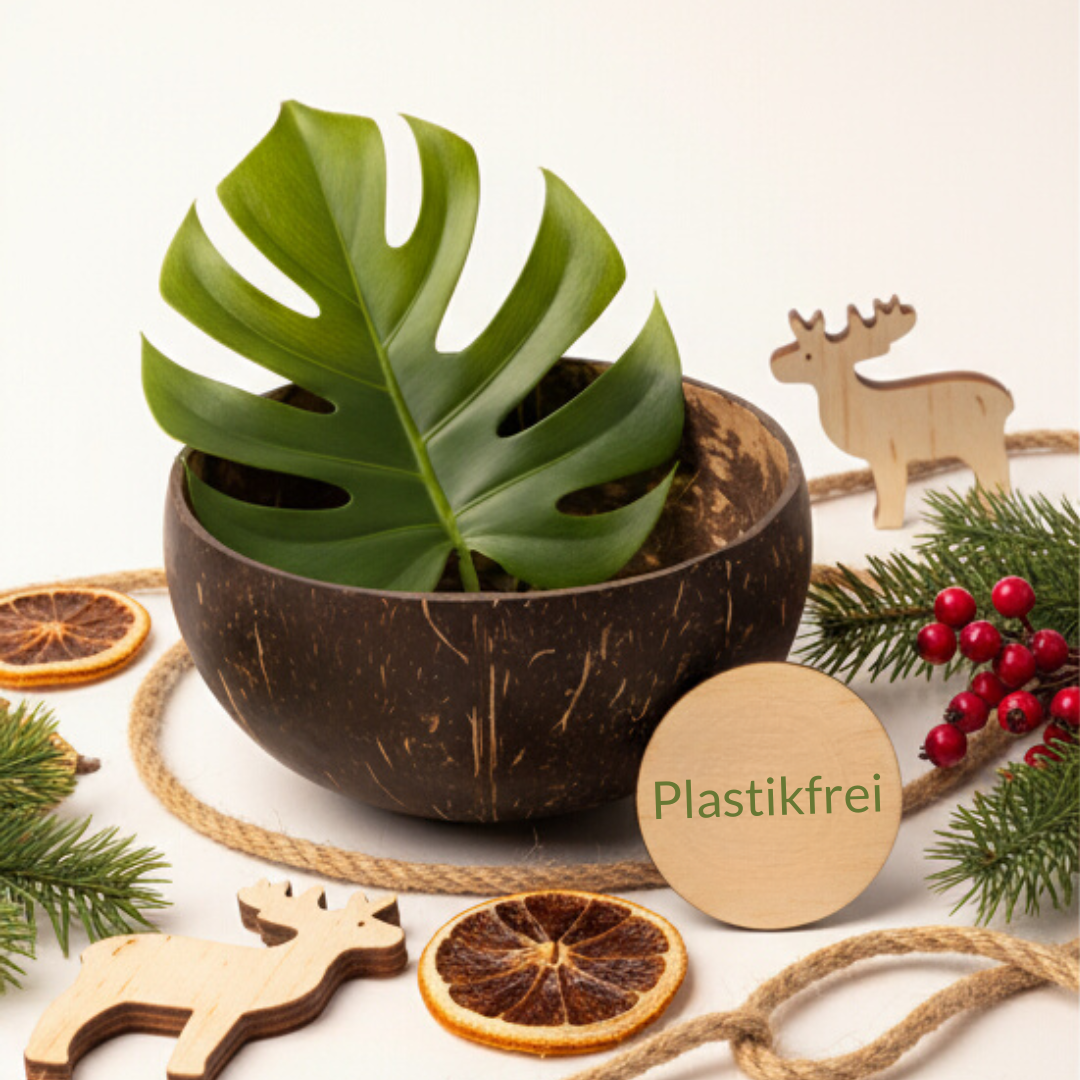 Kokosnuss Schale CLASSIC inkl. Kokosholzlöffel und Untersetzer aus Kokosfasern – Bild 6