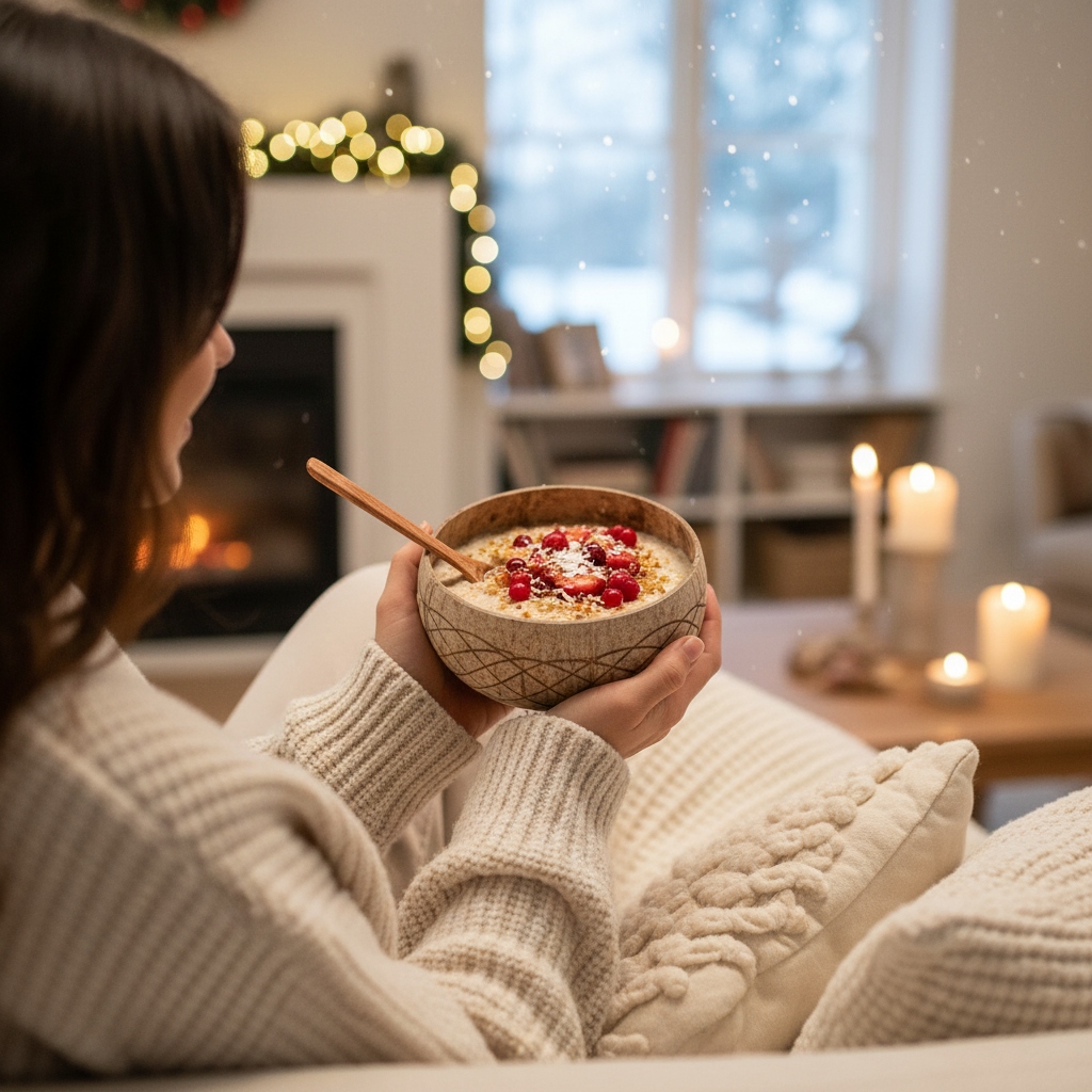 Jumbo Kokosnuss Schale HAWAII inkl. Kokosholzlöffel und Untersetzer aus Kokosfasern – Bild 5