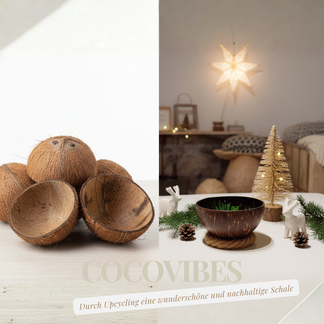 Kokosnuss Schale JADE Splash grün inkl. Untersetzer aus Kokosfasern – Bild 7