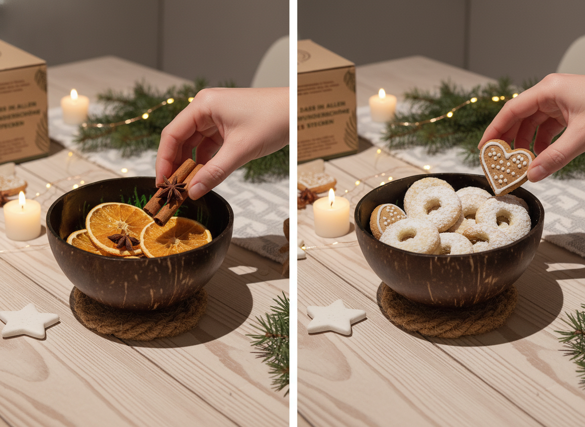 Kokosnuss Schale JADE Splash grün inkl. Untersetzer aus Kokosfasern – Bild 6