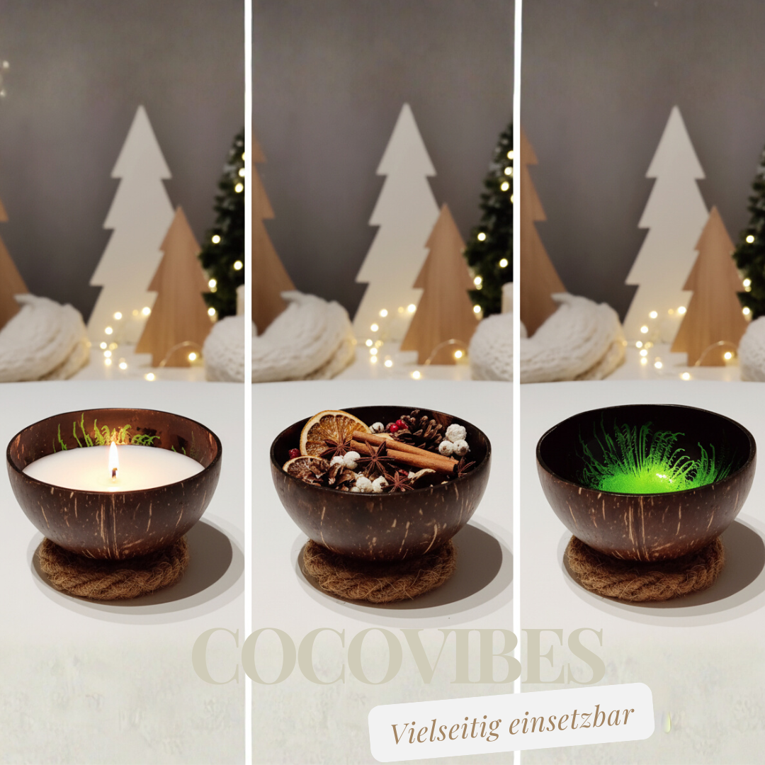 Kokosnuss Schale JADE im 2er-Set Splash grün inkl. 2 Untersetzer aus Kokosfasern – Bild 7