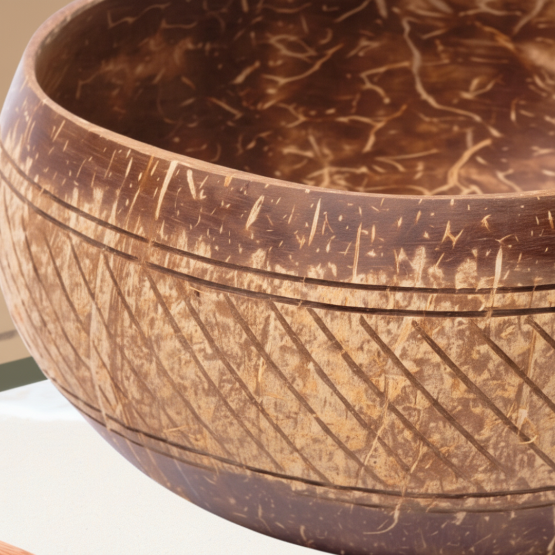 Jumbo Kokosnuss Schale SAMOA inkl. Kokosholzlöffel und Untersetzer aus Kokosfasern – Bild 6