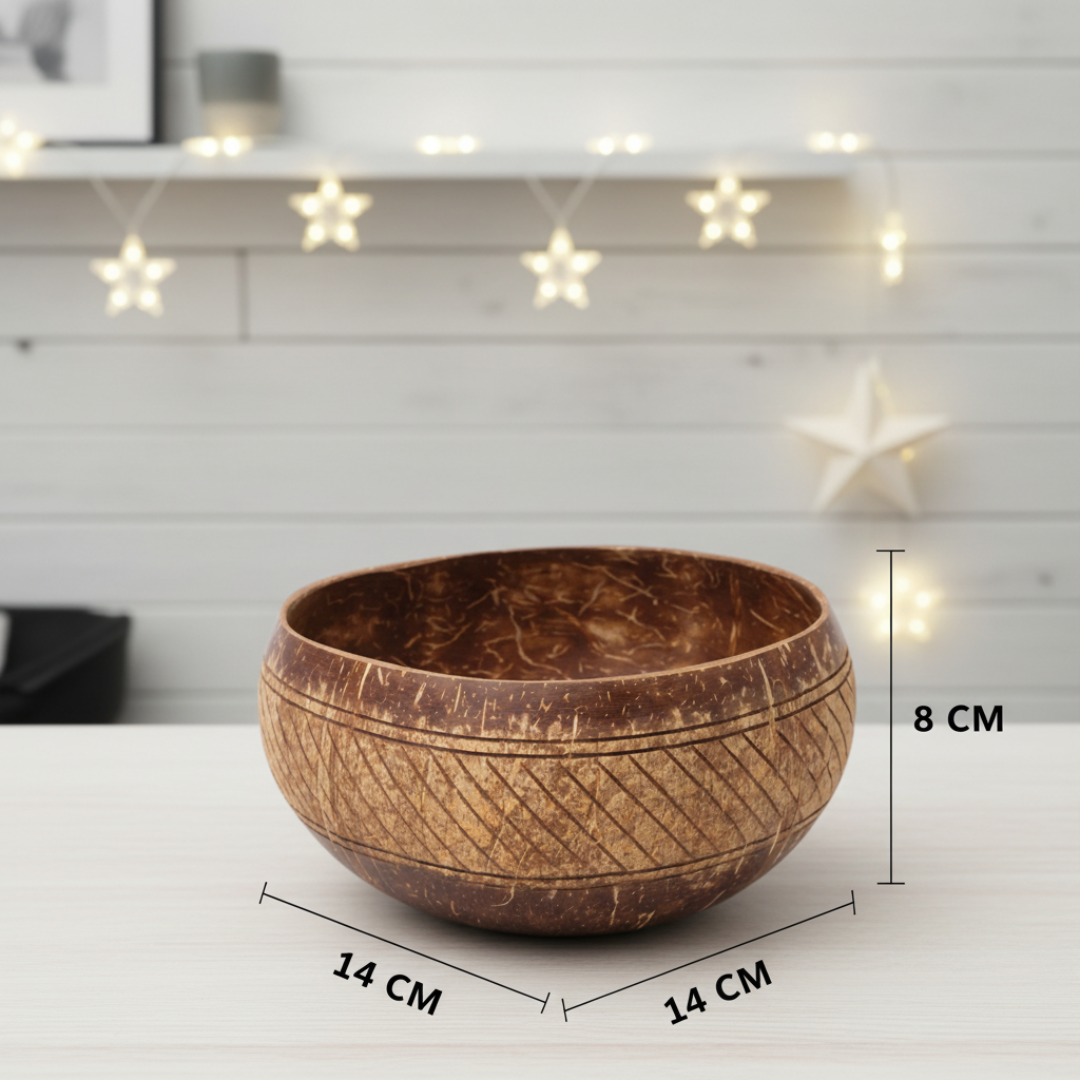 Jumbo Kokosnuss Schale SAMOA im 2er Set inkl. 2 Kokosholzlöffel und 2 Untersetzer – Bild 2