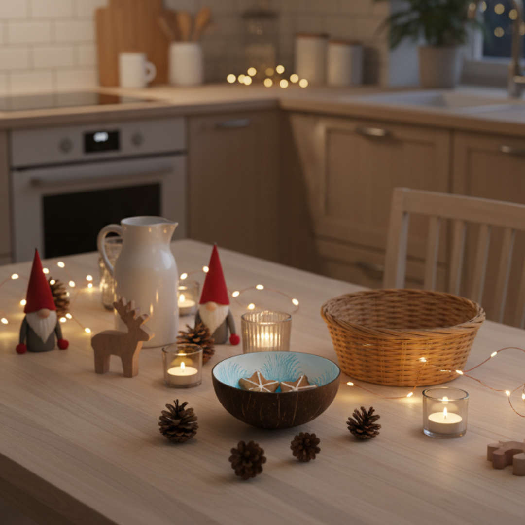 Kokosnuss Schale SAPPHIRE Splash blau inkl. Untersetzer aus Kokosfasern – Bild 3