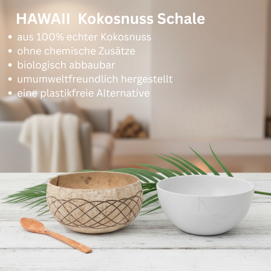 Jumbo Kokosnuss Schale HAWAII inkl. Kokosholzlöffel und Untersetzer aus Kokosfasern – Bild 5