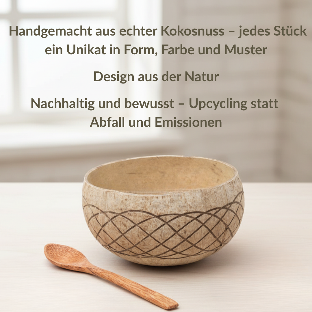 Jumbo Kokosnuss Schale HAWAII inkl. Kokosholzlöffel und Untersetzer aus Kokosfasern – Bild 7