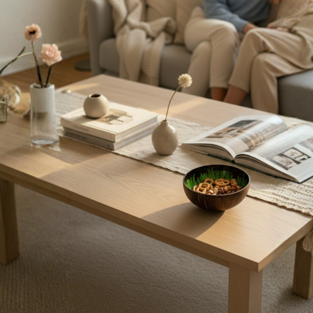 Kokosnuss Schale JADE Splash grün inkl. Untersetzer aus Kokosfasern – Bild 3