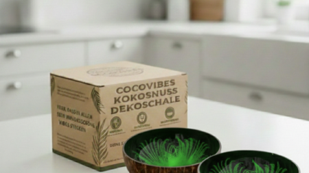 Kokosnuss Schale JADE im 2er-Set Splash grün inkl. 2 Untersetzer aus Kokosfasern