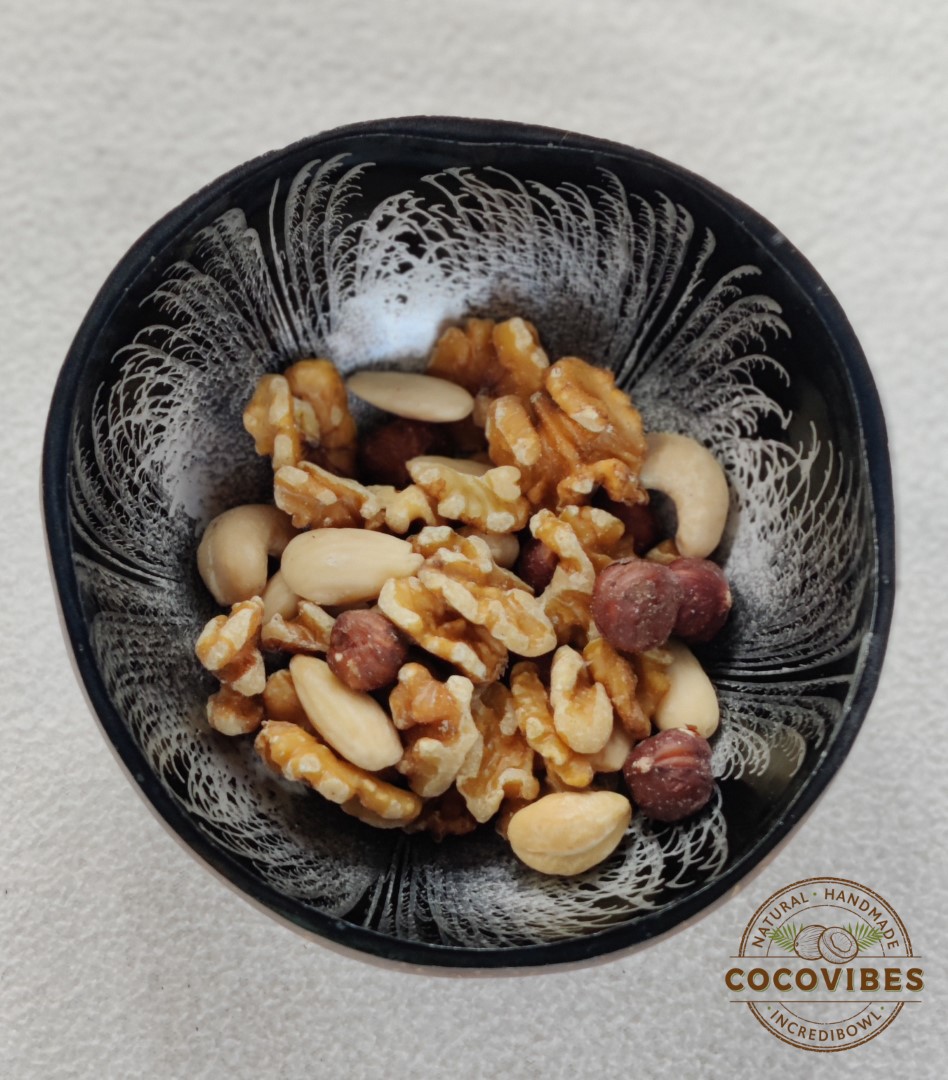 Kokosnuss Schale DIAMOND Splash silber inkl. Untersetzer aus Kokosfasern – Bild 10