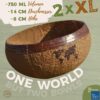 Jumbo Kokosnuss Schale ONE WORLD im 2er Set inkl. 2 Kokosholzlöffel und 2 Untersetzer – Bild 4