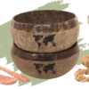 Jumbo Kokosnuss Schale ONE WORLD im 2er Set inkl. 2 Kokosholzlöffel und 2 Untersetzer